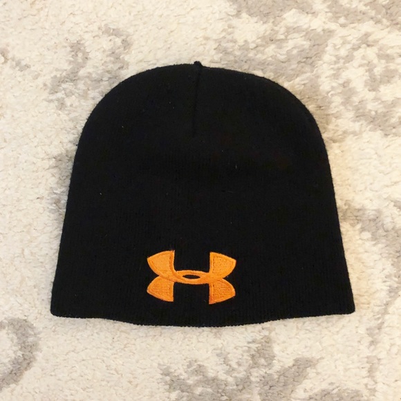 orange under armour beanie
